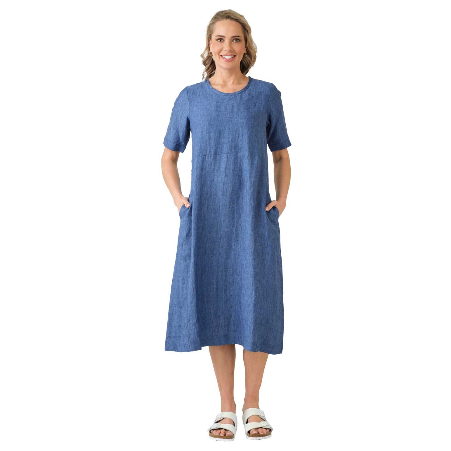 B Essentials Linen Midi Dress